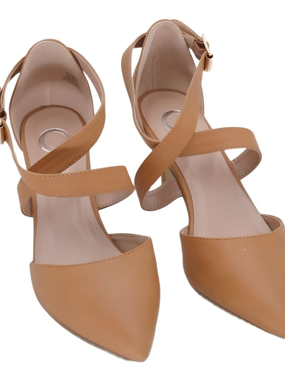 Journee Collection Women's Riva Pointed Toe Mid Heel Pumps Tan Sz 8 Wide